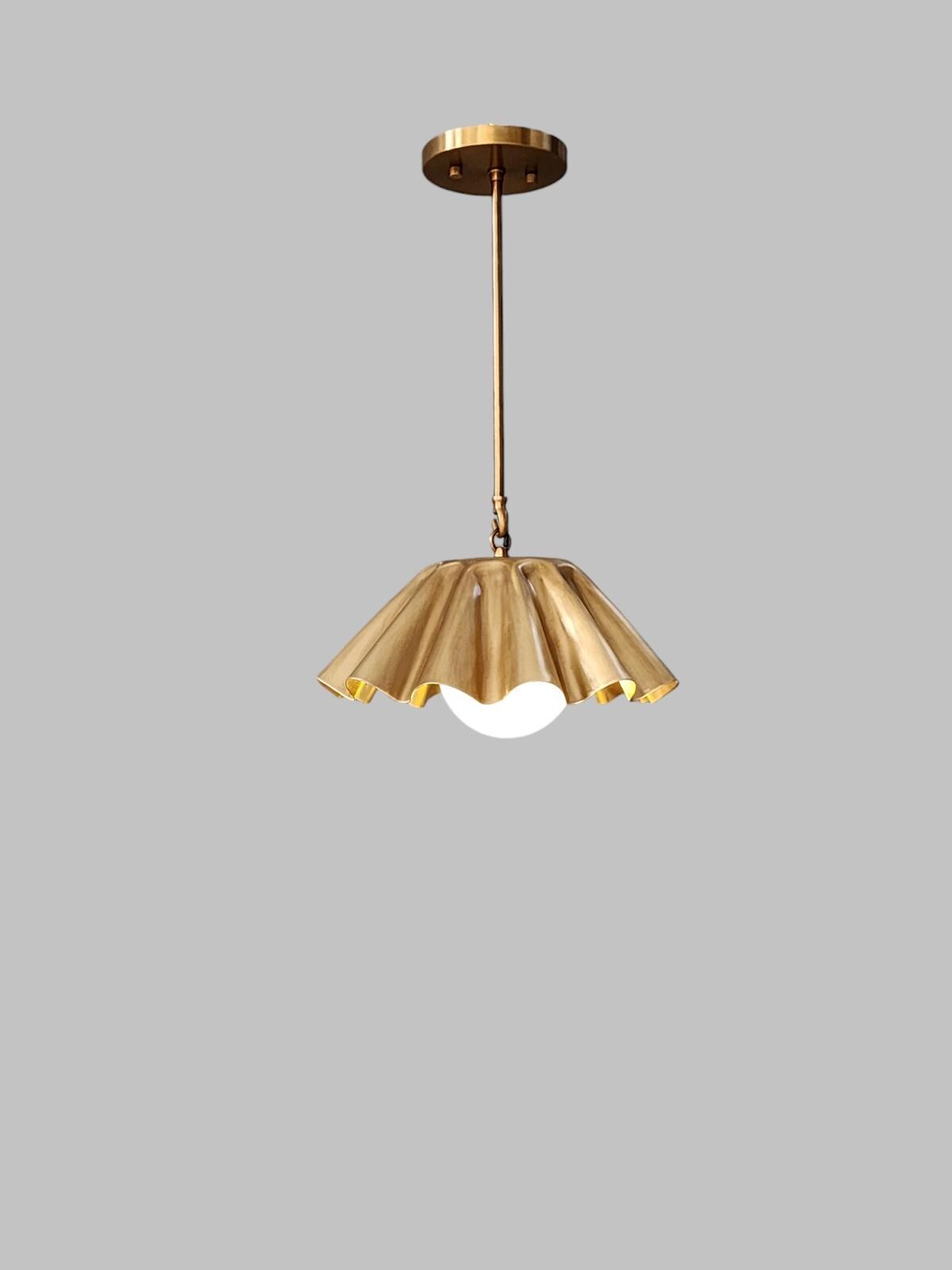 Modern Solid Brass Flush Mount Pendant - Ember Lighting