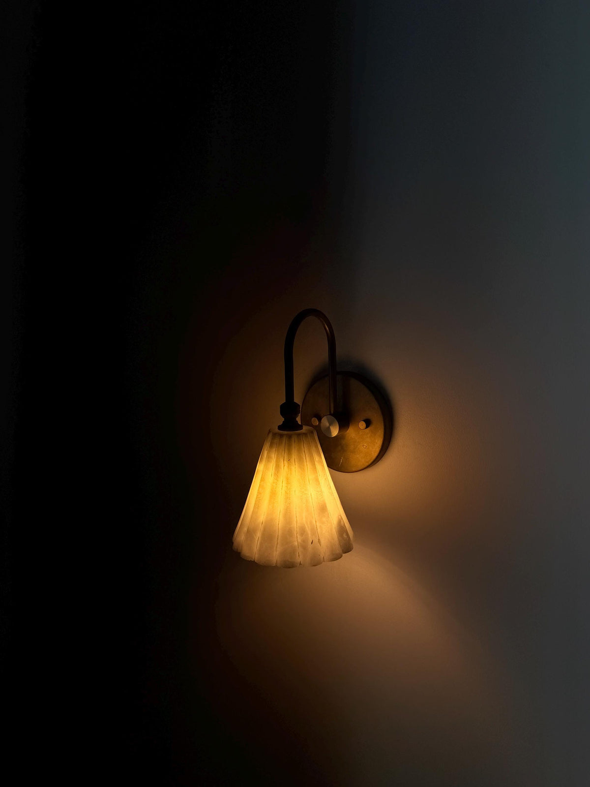 Natural Alabaster Stone Wall Sconce With Brass - Ember Lighting