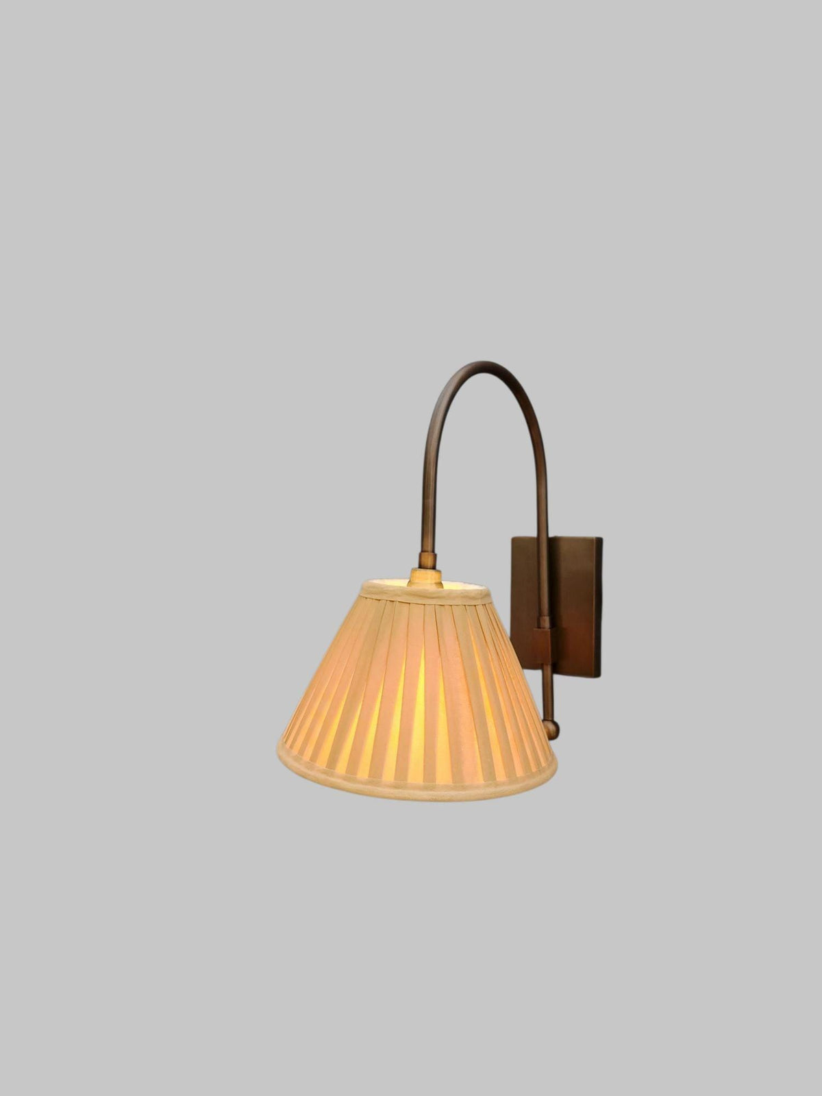 Recycled Solid Brass Wall Sconce with Cotton Shade - Ember Lighting