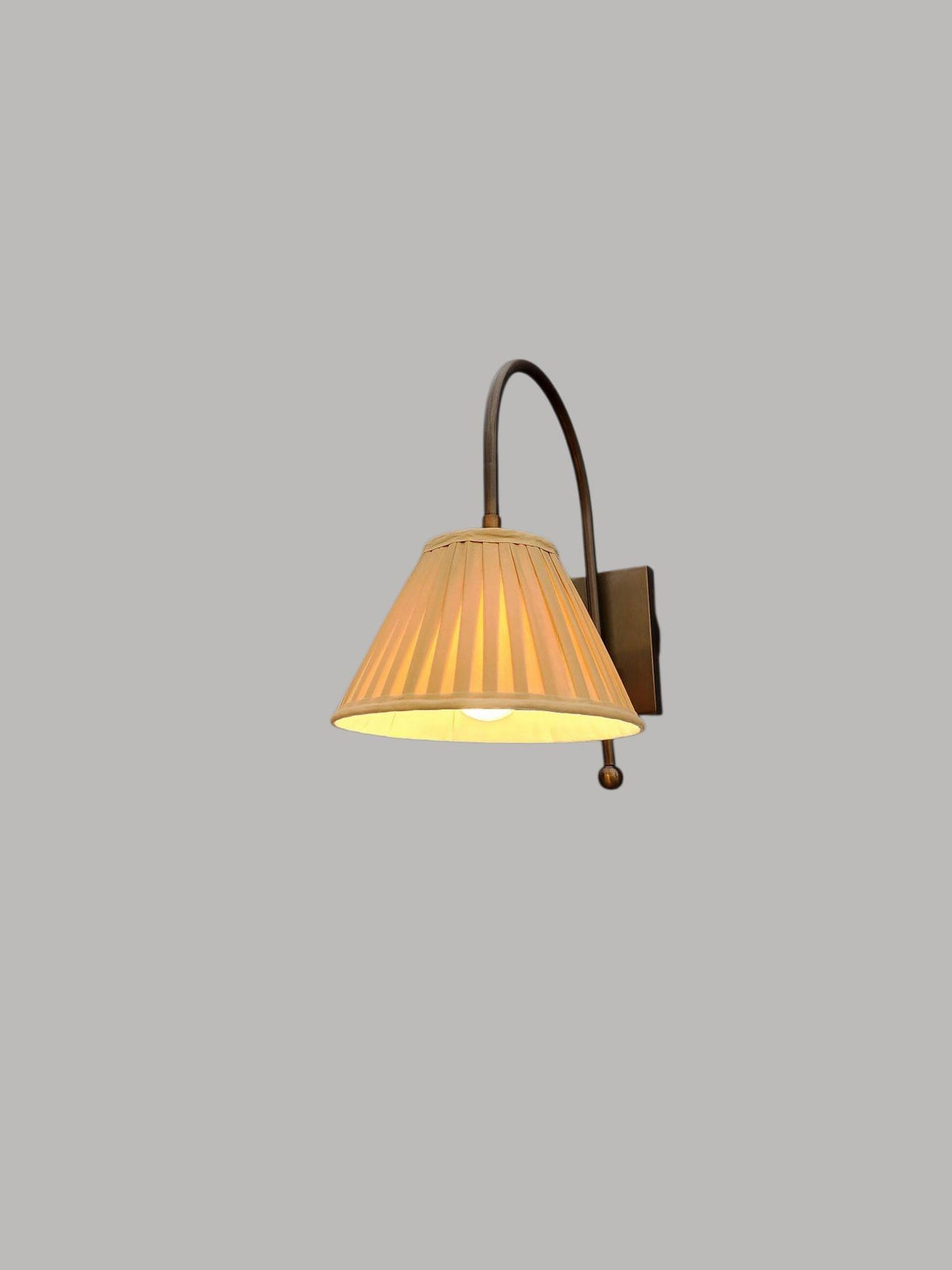 Recycled Solid Brass Wall Sconce with Cotton Shade - Ember Lighting