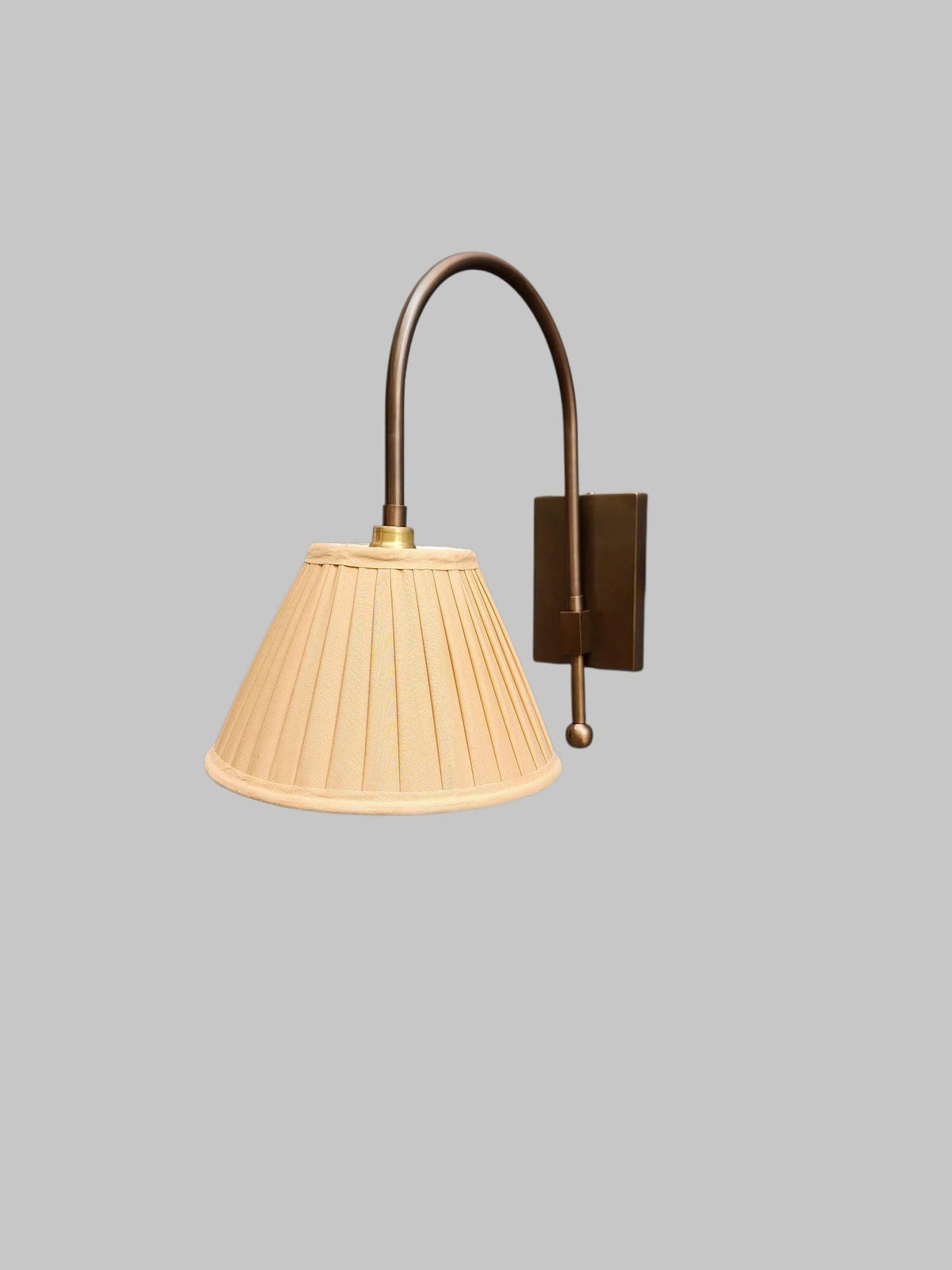 Recycled Solid Brass Wall Sconce with Cotton Shade - Ember Lighting