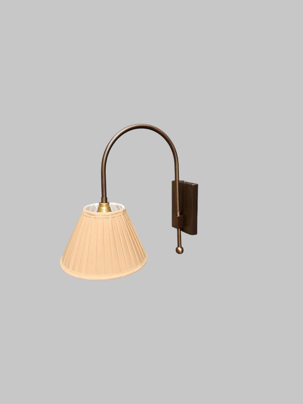 Recycled Solid Brass Wall Sconce with Cotton Shade - Ember Lighting
