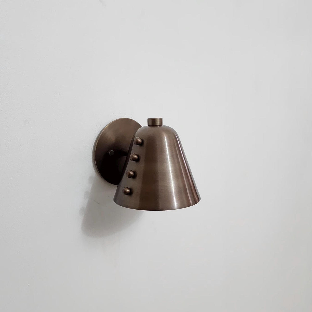Slim Brass Wall Lamp With Tapered Cone Shade - Ember Lighting