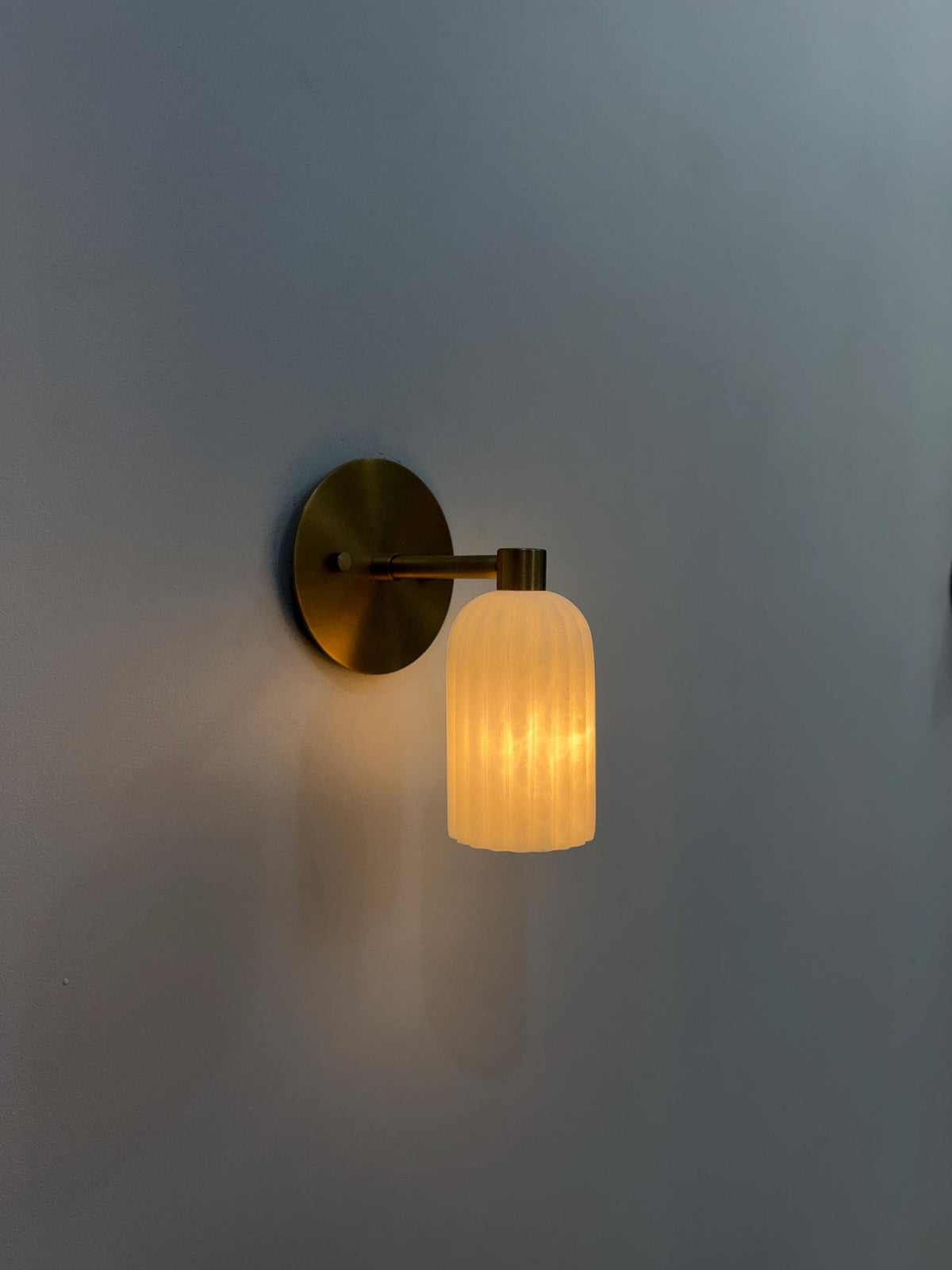 Solid Brass Alabaster Wall Sconce | Ember Lighting
