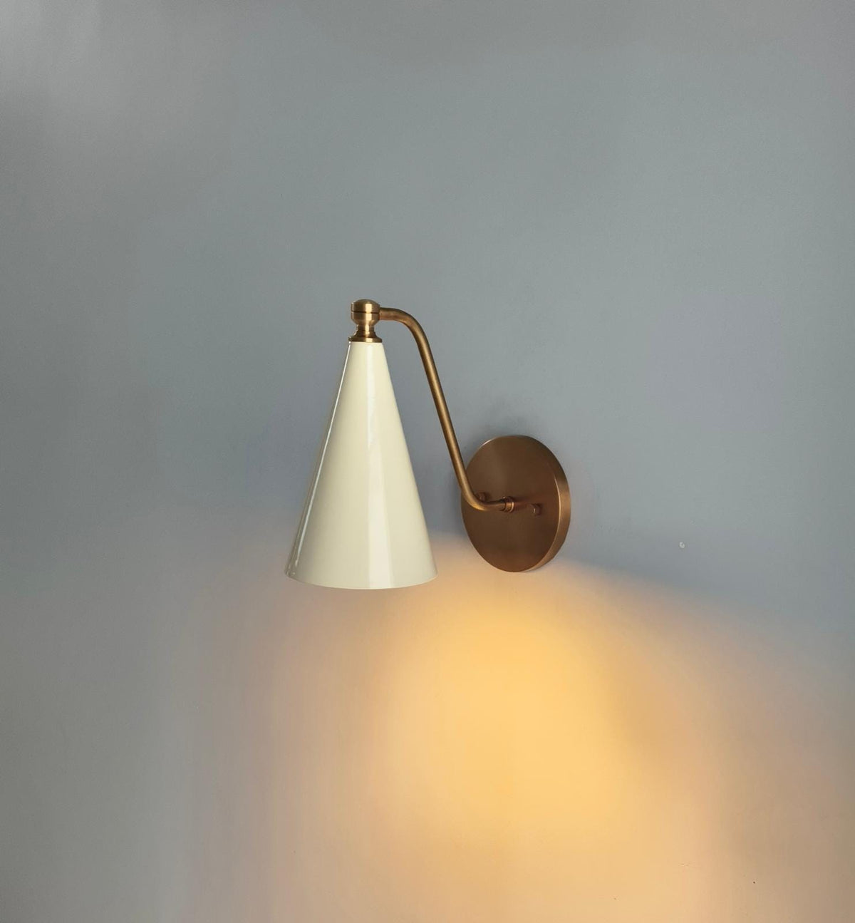 Solid Brass Ivory Cone Wall Sconce | Ember Lighting