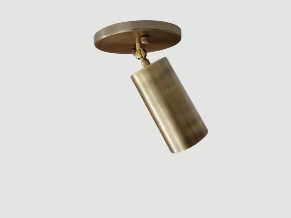 Stylish brass ceiling spotlight light fixture with adjustment. Ember Lighting