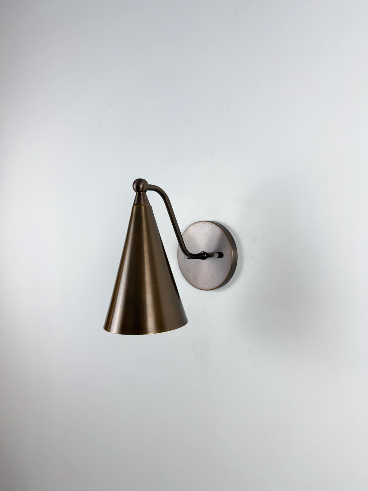 Vintage Brass Wall Light with Cone-Shaped Shade - Ember Lighting