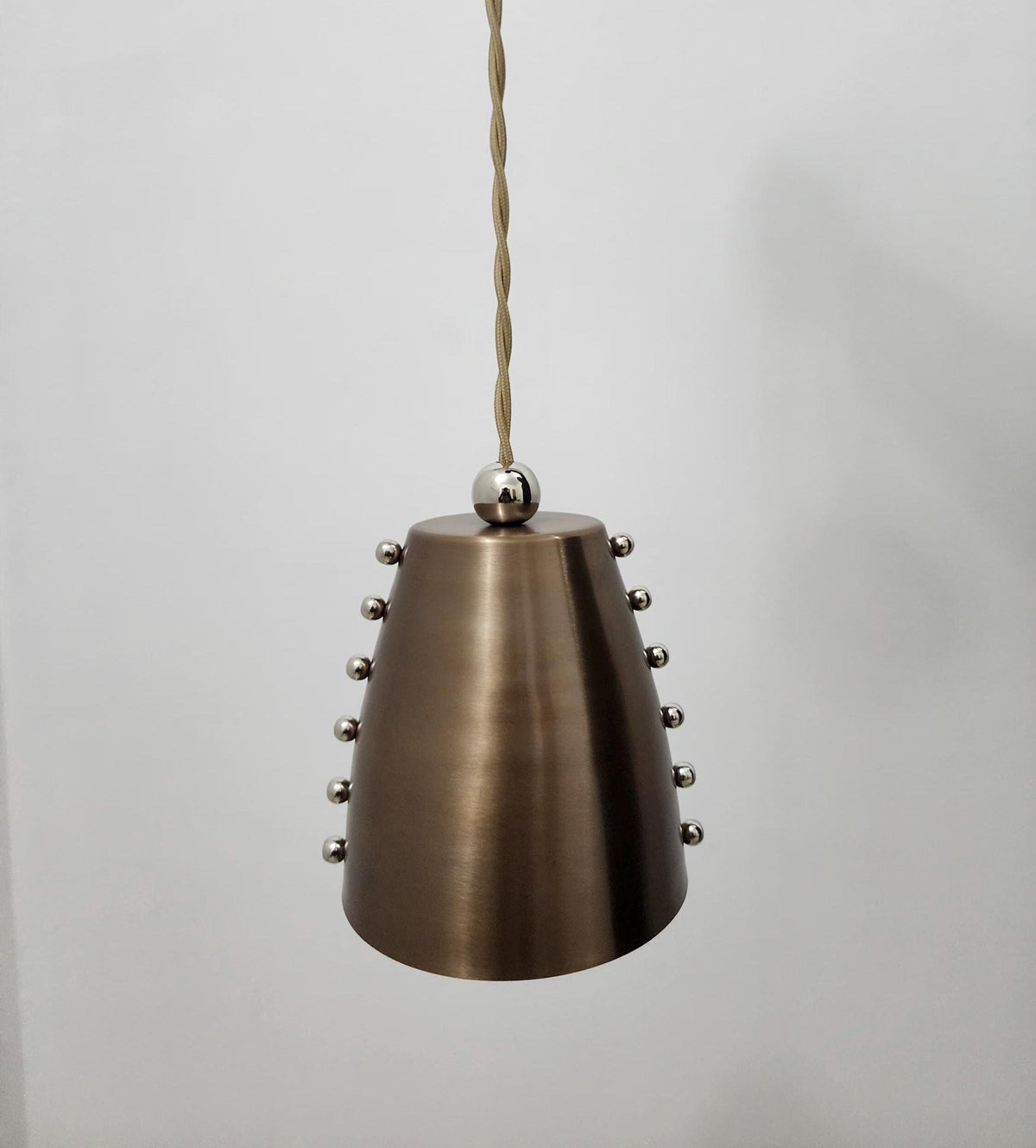 Vintage Inspired Brass Cone Wall Sconce With Rivet Detailing - Ember Lighting