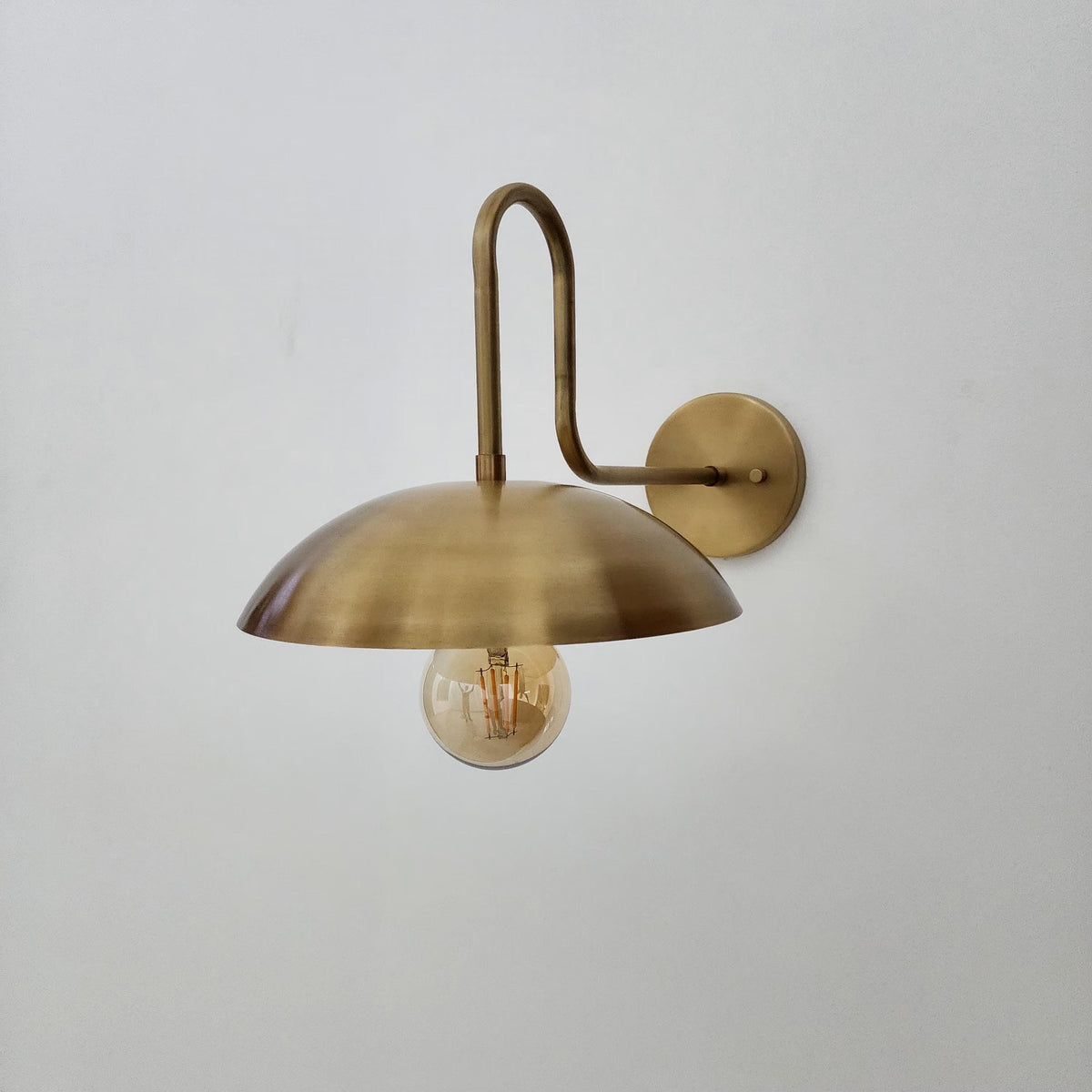 Vintage Inspired Brass Wall Sconce with Glass Shade | Ember Lighting
