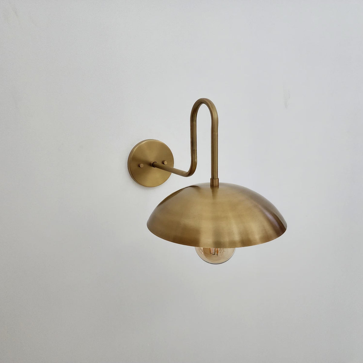 Vintage Inspired Brass Wall Sconce with Glass Shade | Ember Lighting