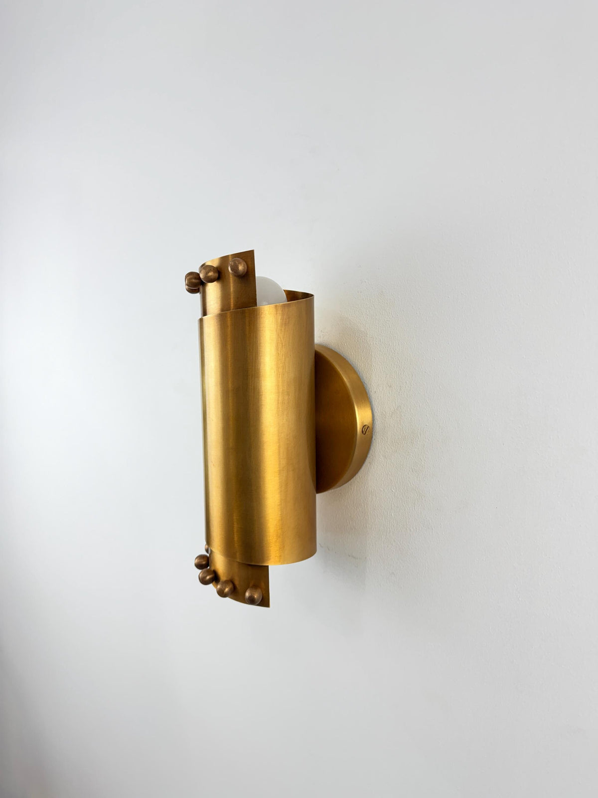 Vintage-Inspired Solid Brass Cylindrical Wall Lamp - Ember Lighting